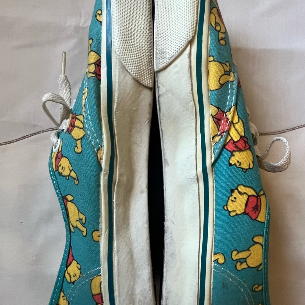 RARE Vintage Vans x Disney Teal Winnie the Pooh Sneakers - Men’s 8.5 Women’s 10 - Picture 6 of 16